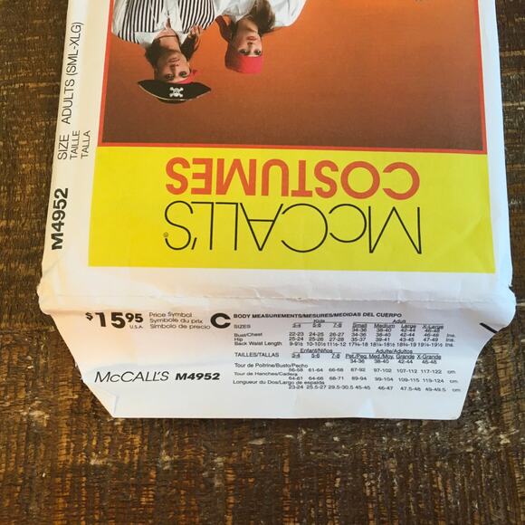 McCalls Sewing Pattern M4952 Adult Pirate Marauder Halloween Costume S-XL UNCUT - Picture 3 of 3